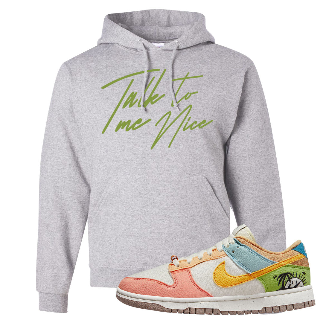 Sail Sanded Gold Low Dunks Hoodie | Talk To Me Nice, Ash