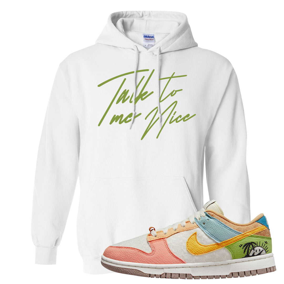 Sail Sanded Gold Low Dunks Hoodie | Talk To Me Nice, White