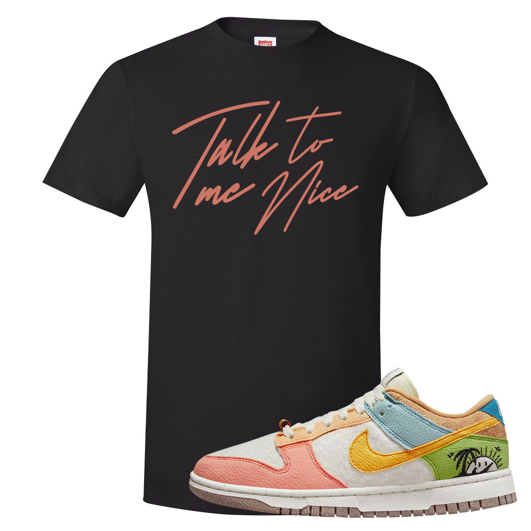 Sail Sanded Gold Low Dunks T Shirt | Talk To Me Nice, Black