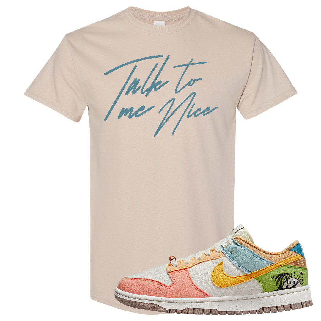 Sail Sanded Gold Low Dunks T Shirt | Talk To Me Nice, Sand