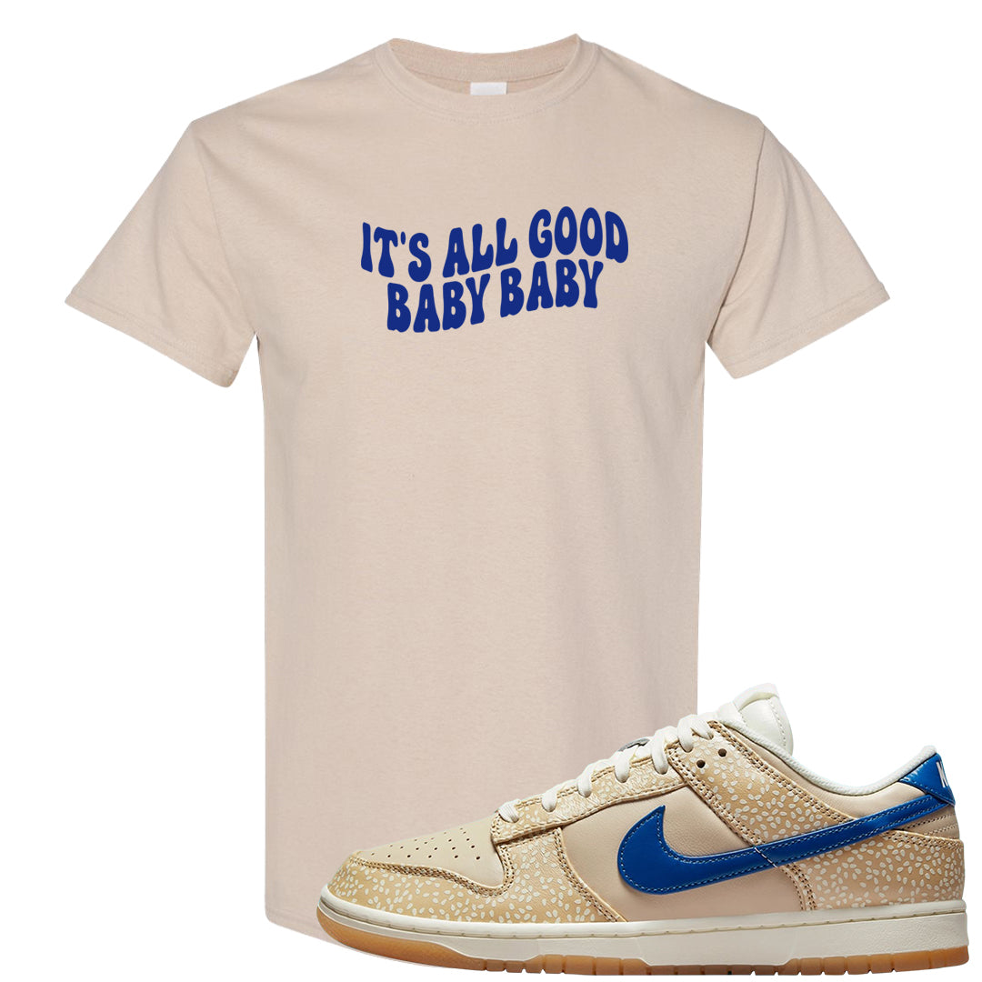 Sesame Seed Bun Low Dunks T Shirt | All Good Baby, Sand