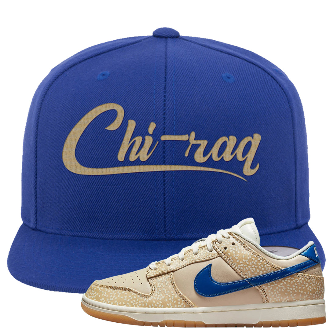 Sesame Seed Bun Low Dunks Snapback Hat | Chiraq, Royal