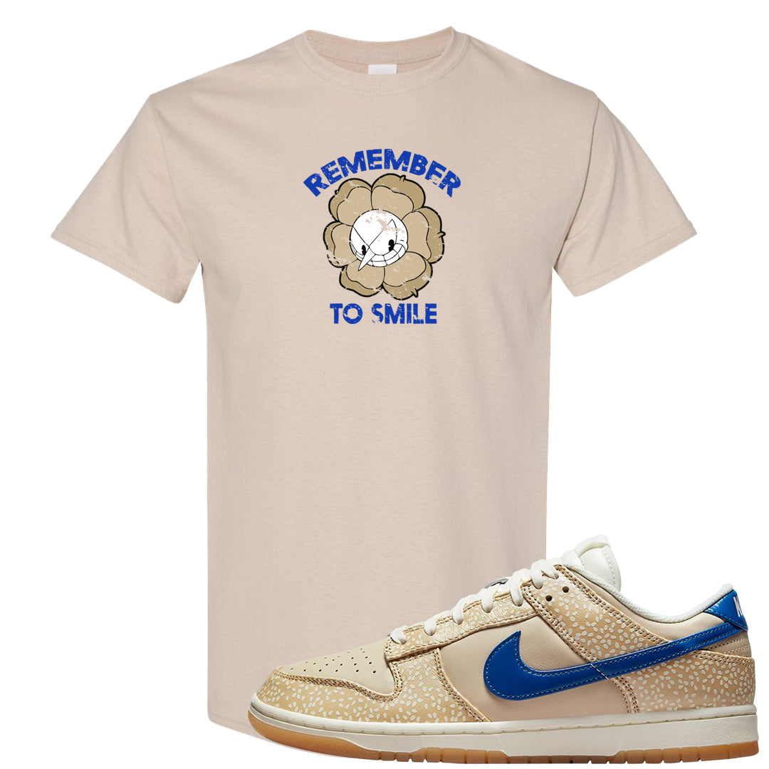 Sesame Seed Bun Low Dunks T Shirt | Remember To Smile, Sand