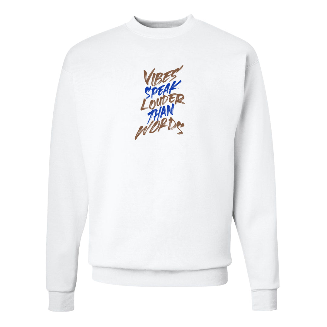 Sesame Seed Bun Low Dunks Crewneck Sweatshirt | Vibes Speak Louder Than Words, White