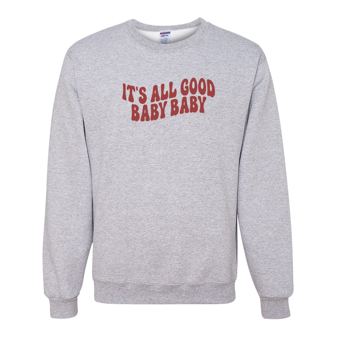 Shimmer Sanddrift Fuzzy Low Dunks Crewneck Sweatshirt | All Good Baby, Ash