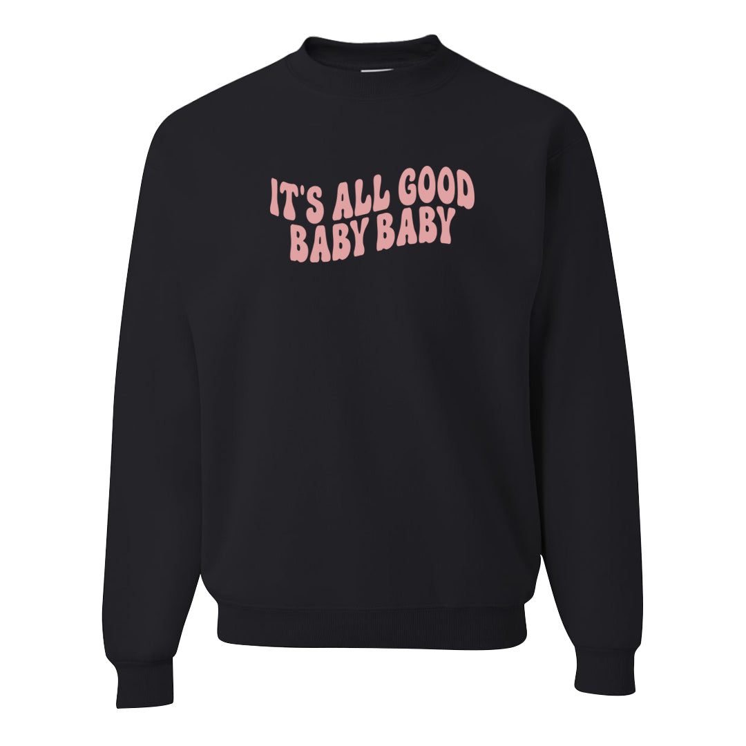 Shimmer Sanddrift Fuzzy Low Dunks Crewneck Sweatshirt | All Good Baby, Black