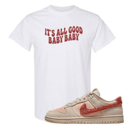 Shimmer Sanddrift Fuzzy Low Dunks T Shirt | All Good Baby, White