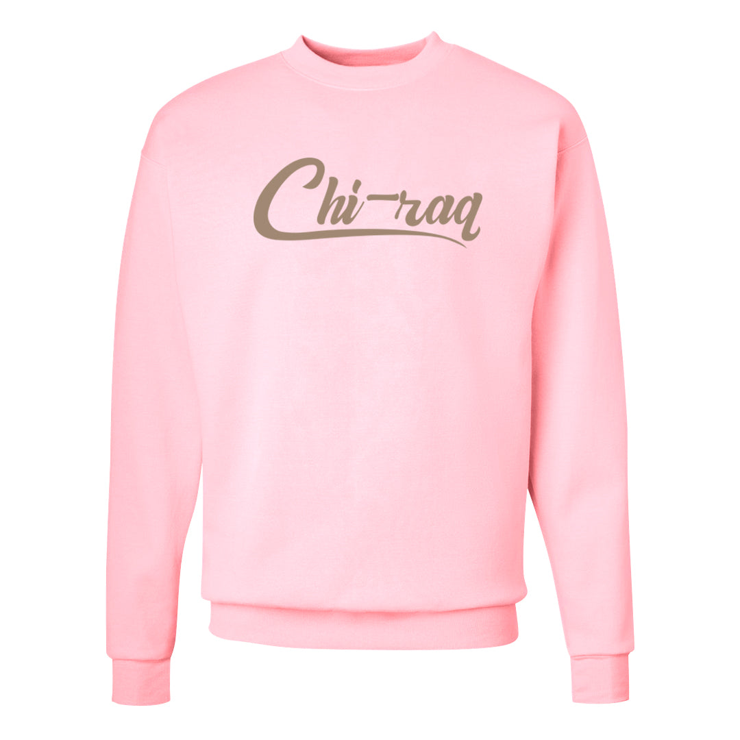 Shimmer Sanddrift Fuzzy Low Dunks Crewneck Sweatshirt | Chiraq, Light Pink
