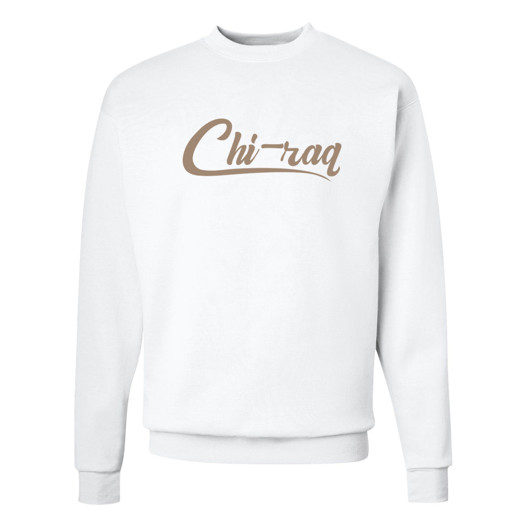 Shimmer Sanddrift Fuzzy Low Dunks Crewneck Sweatshirt | Chiraq, White