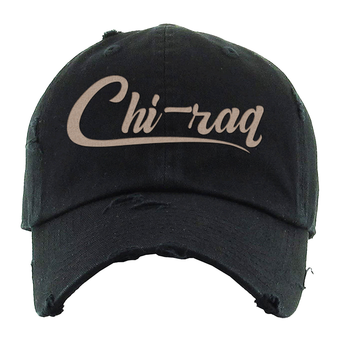 Shimmer Sanddrift Fuzzy Low Dunks Distressed Dad Hat | Chiraq, Black