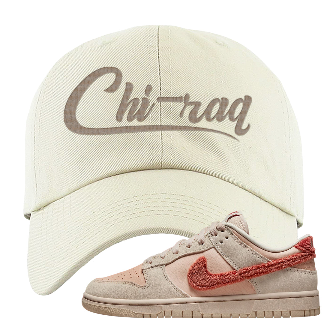 Shimmer Sanddrift Fuzzy Low Dunks Dad Hat | Chiraq, White
