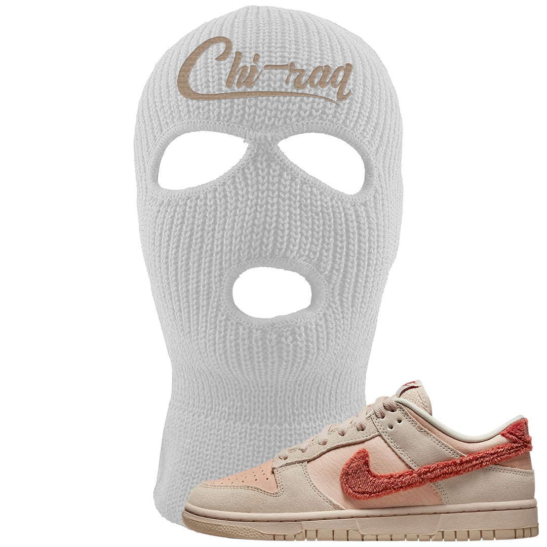 Shimmer Sanddrift Fuzzy Low Dunks Ski Mask | Chiraq, White