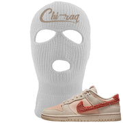 Shimmer Sanddrift Fuzzy Low Dunks Ski Mask | Chiraq, White