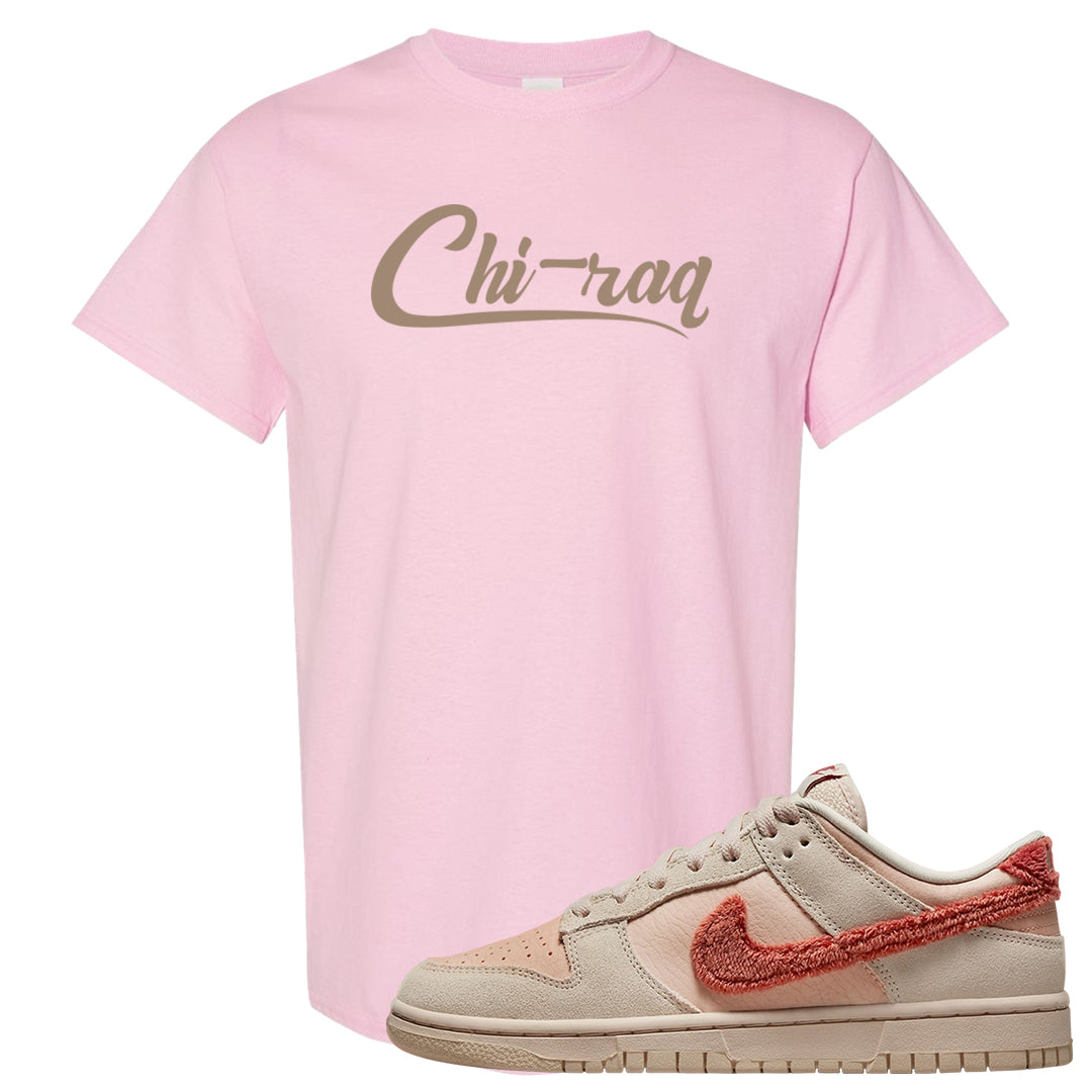 Shimmer Sanddrift Fuzzy Low Dunks T Shirt | Chiraq, Light Pink