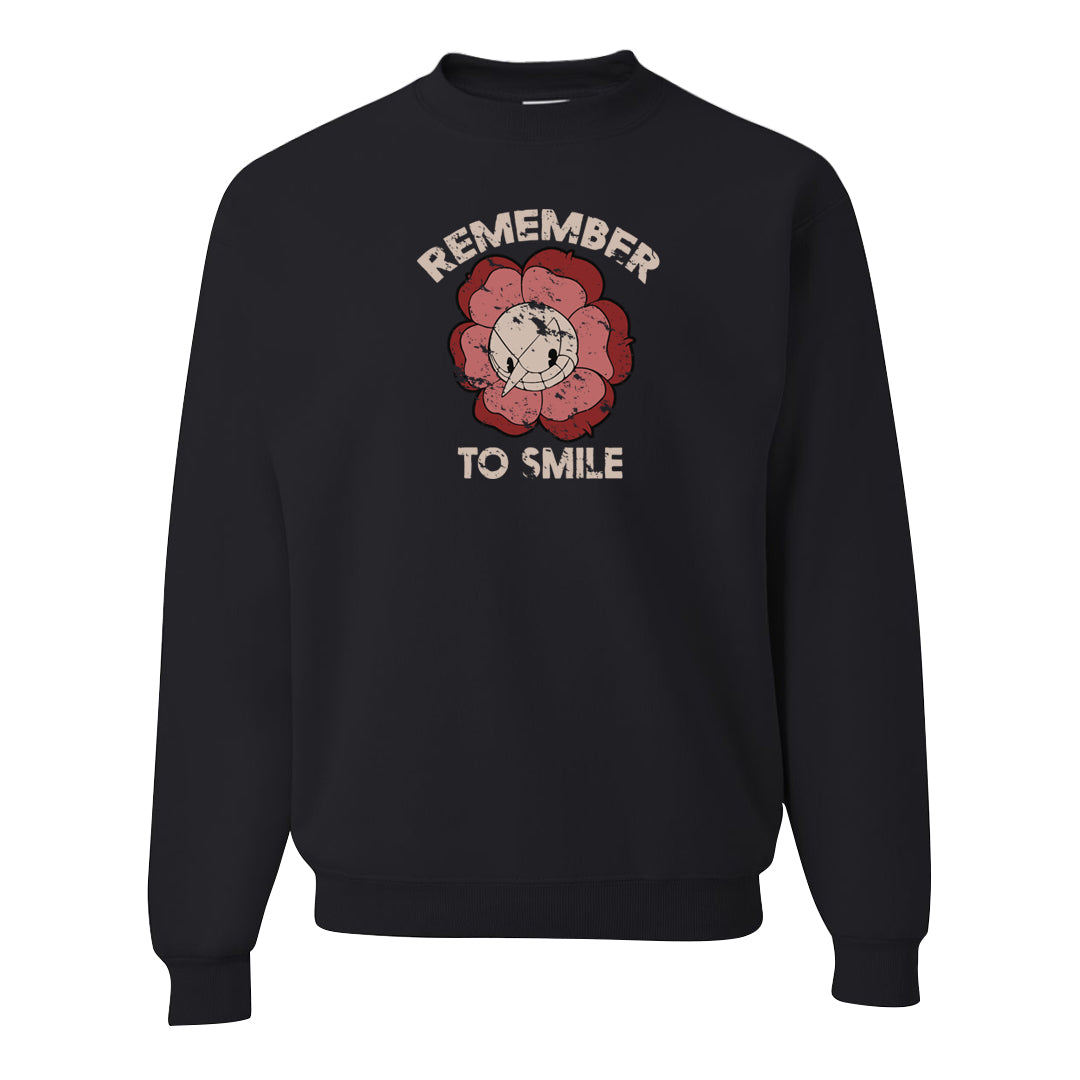 Shimmer Sanddrift Fuzzy Low Dunks Crewneck Sweatshirt | Remember To Smile, Black