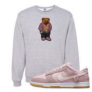 Teddy Bear Pink Low Dunks Crewneck Sweatshirt | Sweater Bear, Ash
