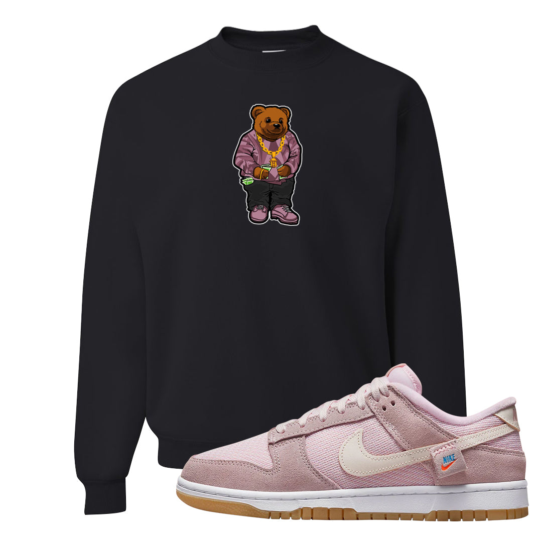 Teddy Bear Pink Low Dunks Crewneck Sweatshirt | Sweater Bear, Black