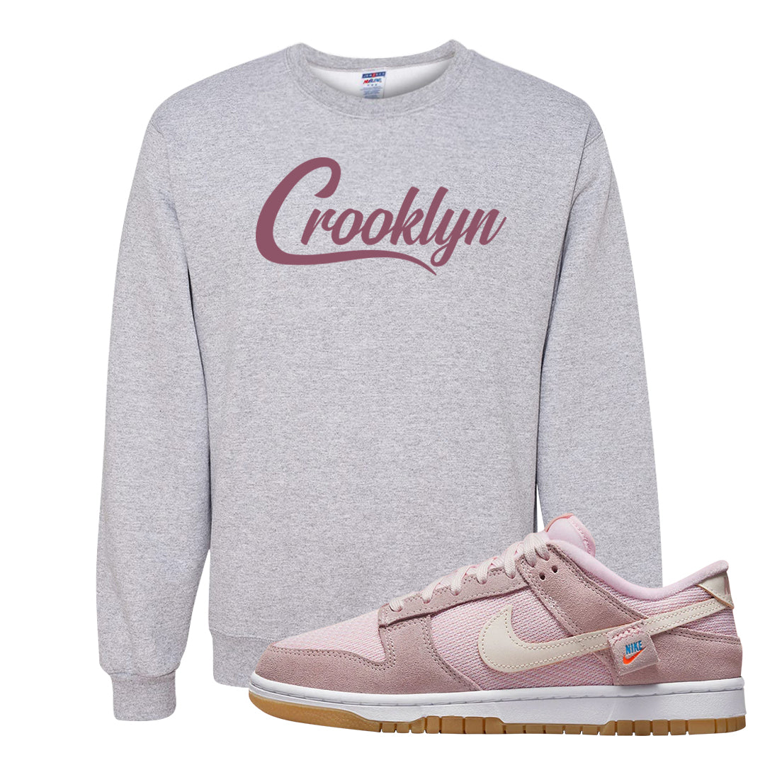 Teddy Bear Pink Low Dunks Crewneck Sweatshirt | Crooklyn, Ash