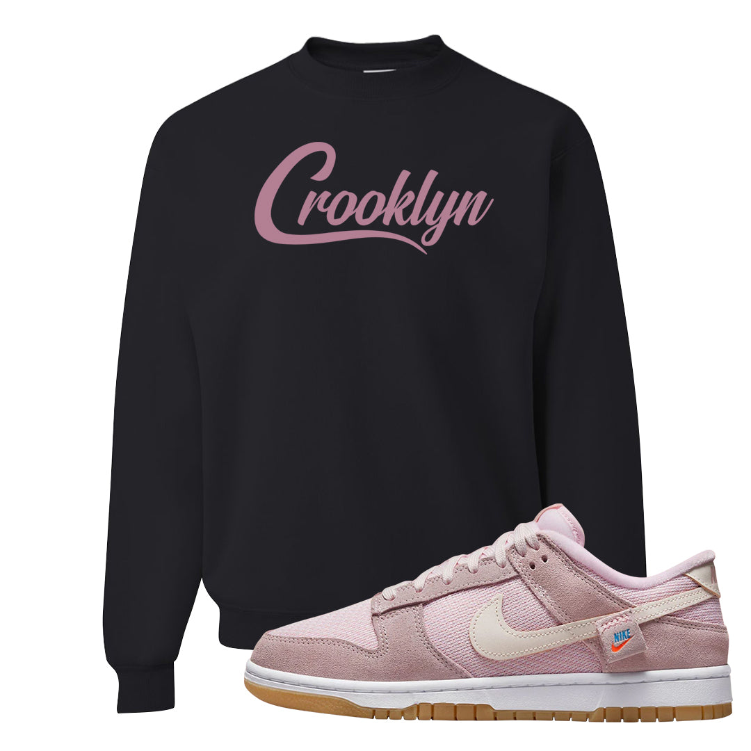 Teddy Bear Pink Low Dunks Crewneck Sweatshirt | Crooklyn, Black