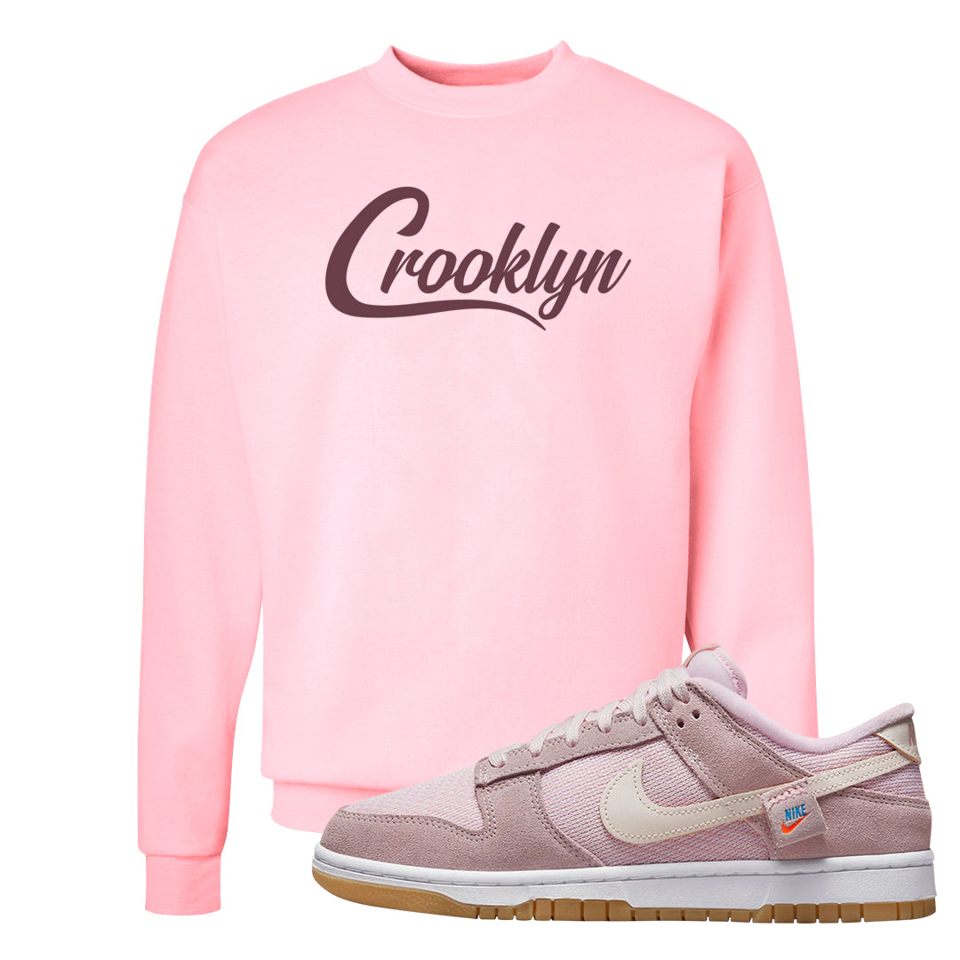 Teddy Bear Pink Low Dunks Crewneck Sweatshirt | Crooklyn, Light Pink