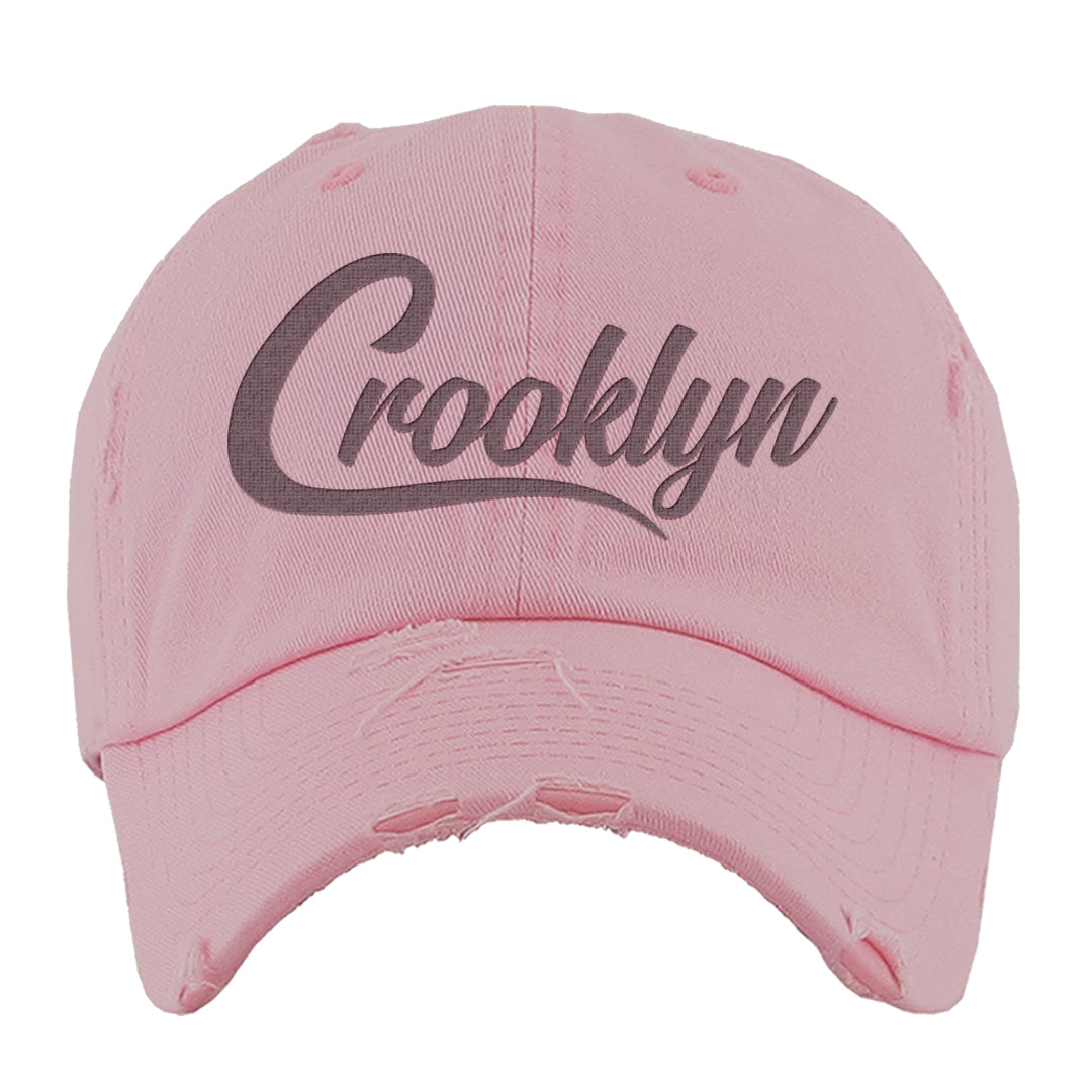 Teddy Bear Pink Low Dunks Distressed Dad Hat | Crooklyn, Light Pink