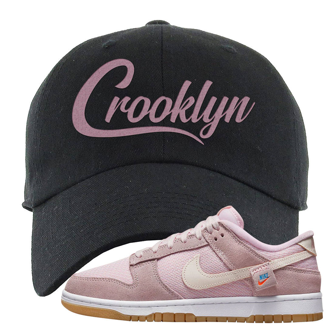 Teddy Bear Pink Low Dunks Dad Hat | Crooklyn, Black
