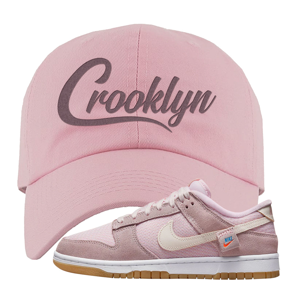 Teddy Bear Pink Low Dunks Dad Hat | Crooklyn, Light Pink