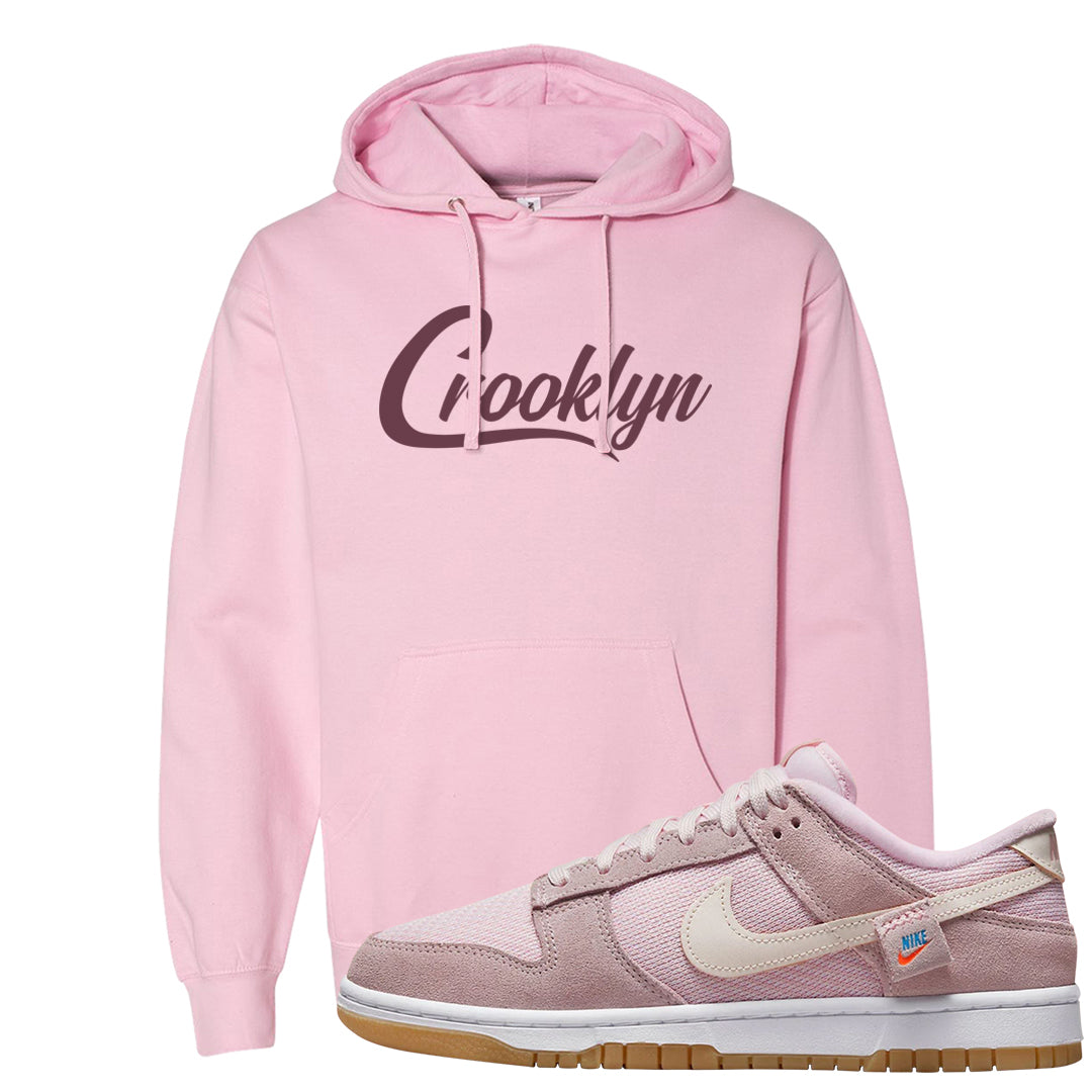 Teddy Bear Pink Low Dunks Hoodie | Crooklyn, Light Pink