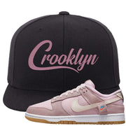 Teddy Bear Pink Low Dunks Snapback Hat | Crooklyn, Black