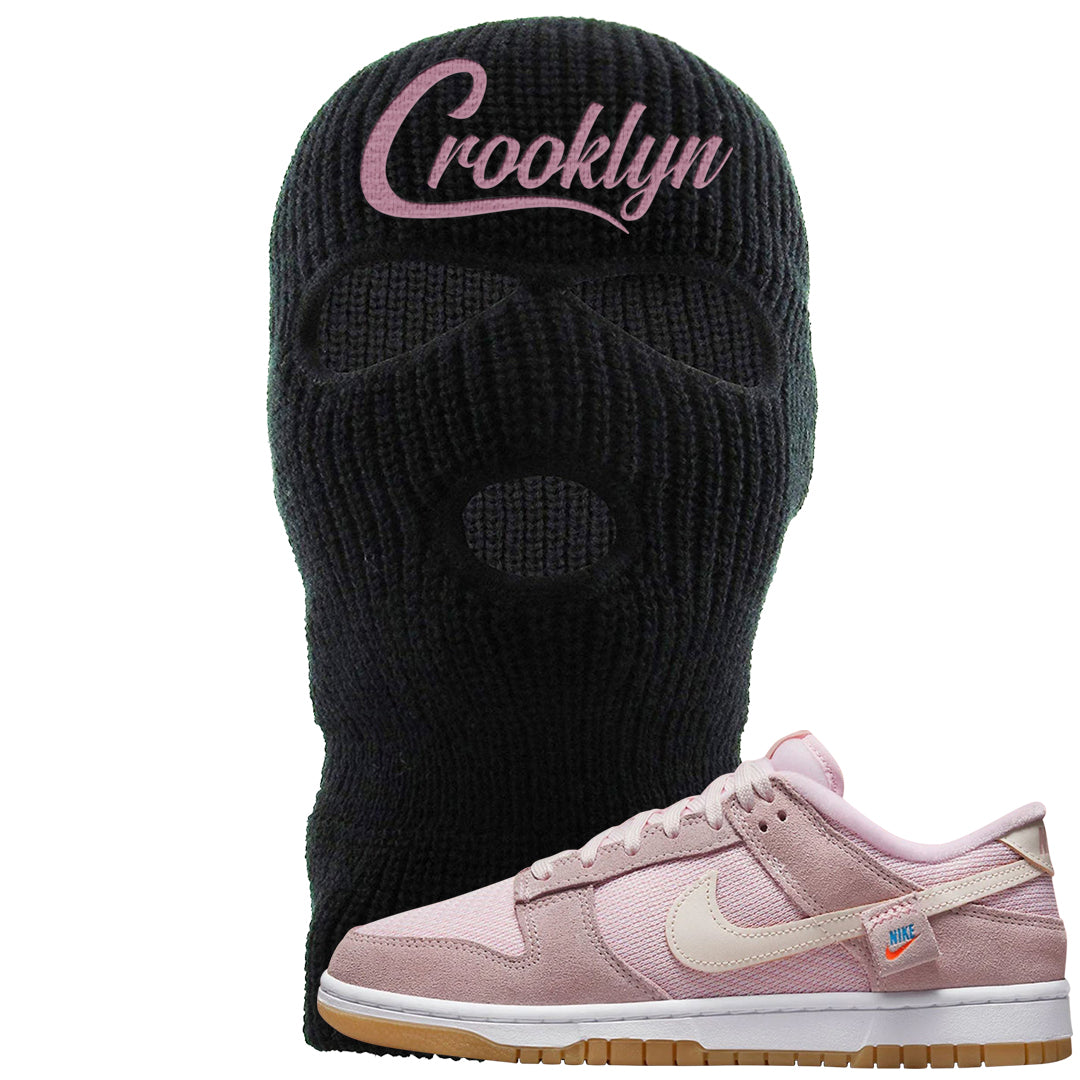 Teddy Bear Pink Low Dunks Ski Mask | Crooklyn, Black