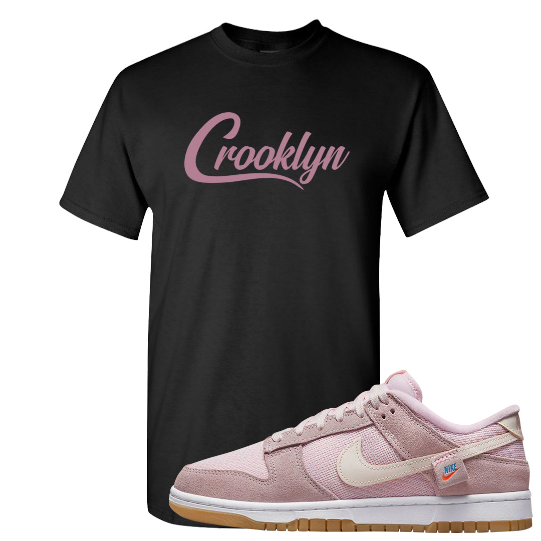 Teddy Bear Pink Low Dunks T Shirt | Crooklyn, Black