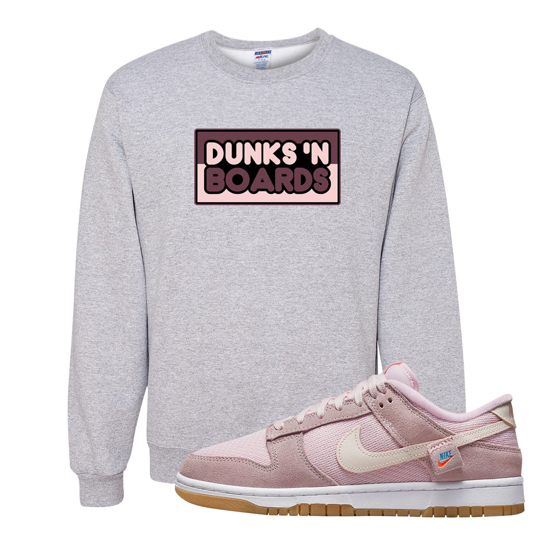 Teddy Bear Pink Low Dunks Crewneck Sweatshirt | Dunks N Boards, Ash