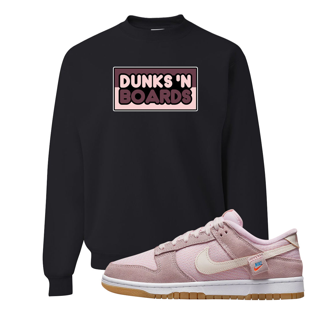 Teddy Bear Pink Low Dunks Crewneck Sweatshirt | Dunks N Boards, Black
