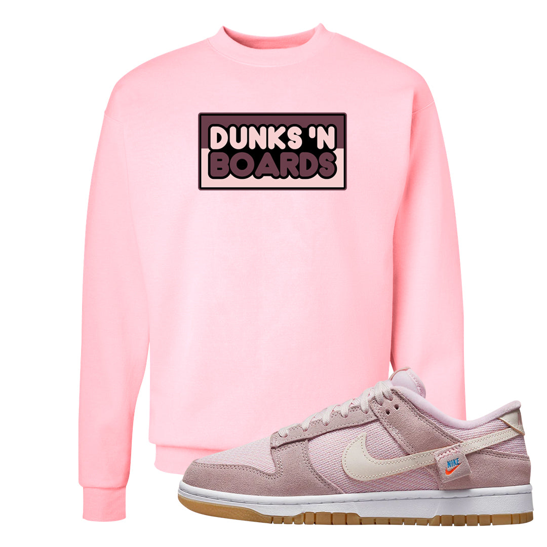 Teddy Bear Pink Low Dunks Crewneck Sweatshirt | Dunks N Boards, Light Pink