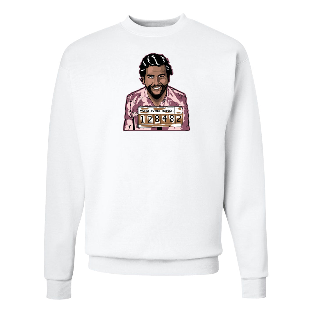 Teddy Bear Pink Low Dunks Crewneck Sweatshirt | Escobar Illustration, White