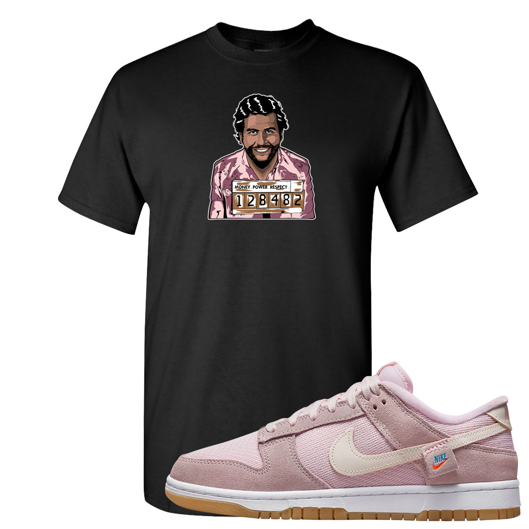 Teddy Bear Pink Low Dunks T Shirt | Escobar Illustration, Black