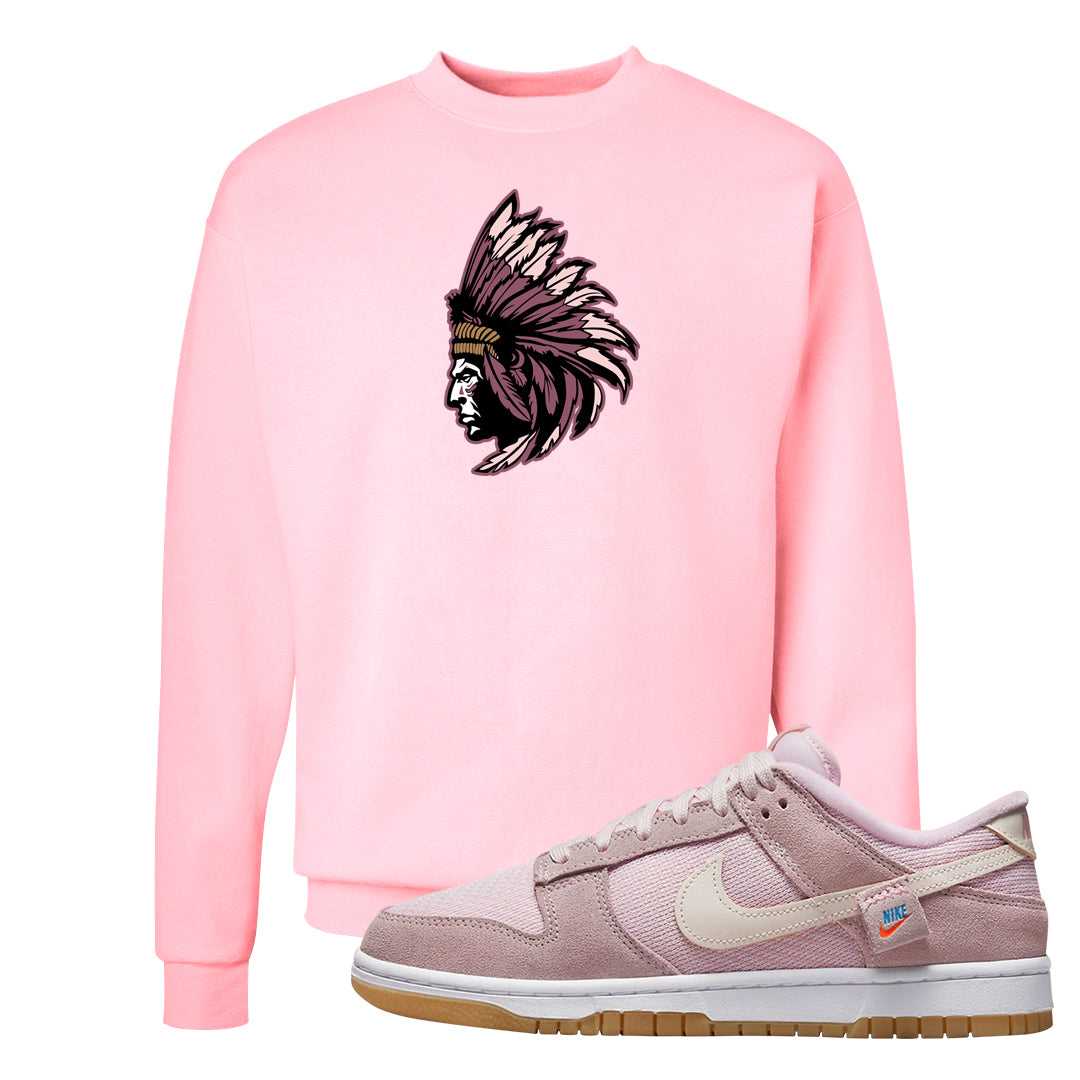 Teddy Bear Pink Low Dunks Crewneck Sweatshirt | Indian Chief, Light Pink