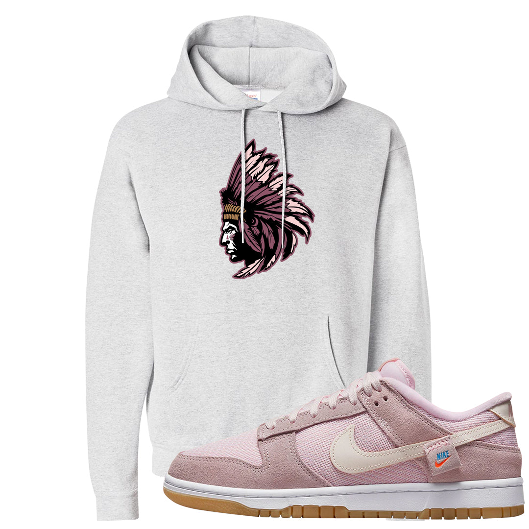 Teddy Bear Pink Low Dunks Hoodie | Indian Chief, Ash