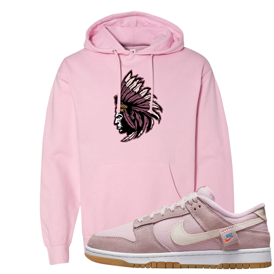 Teddy Bear Pink Low Dunks Hoodie | Indian Chief, Light Pink