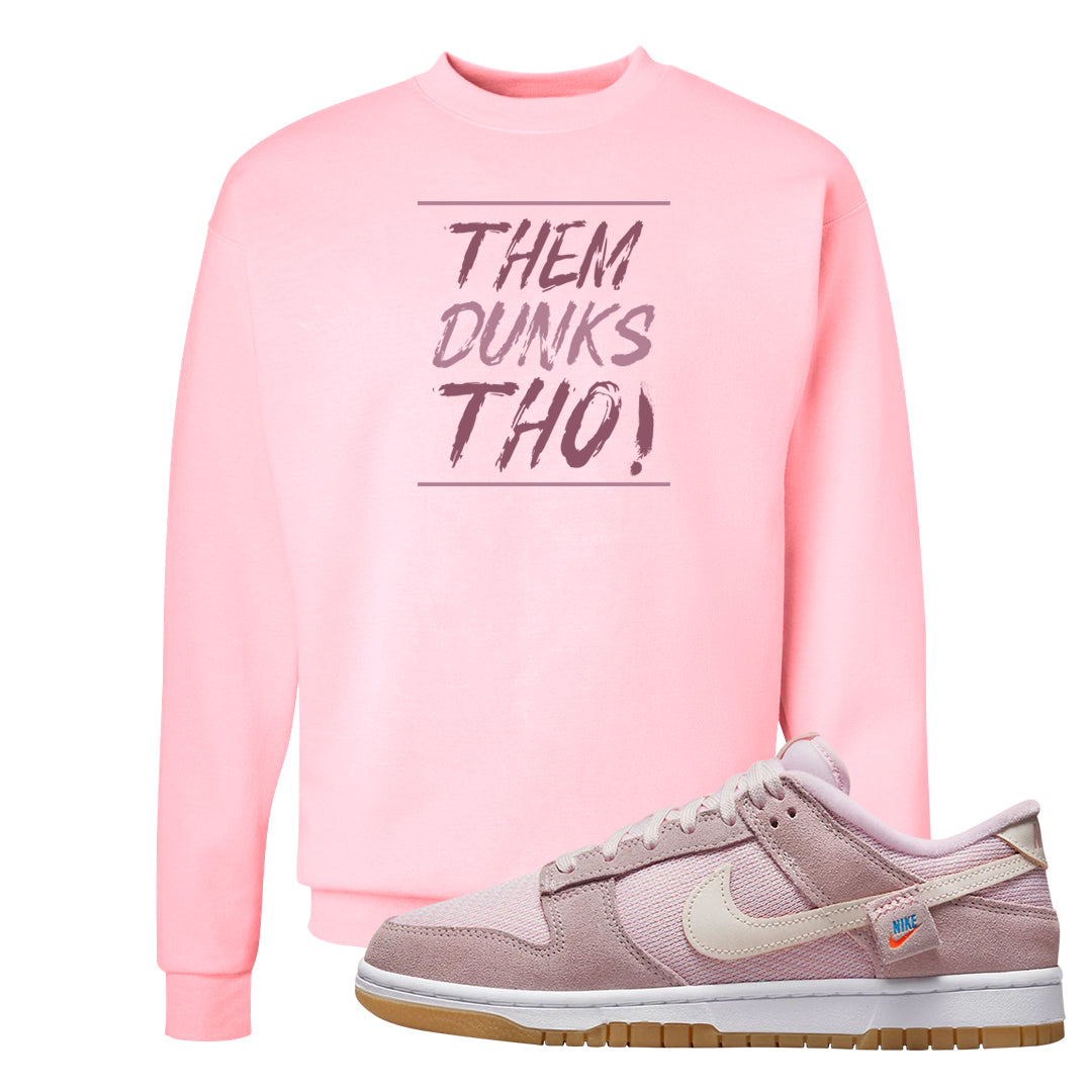 Teddy Bear Pink Low Dunks Crewneck Sweatshirt | Them Dunks Tho, Light Pink