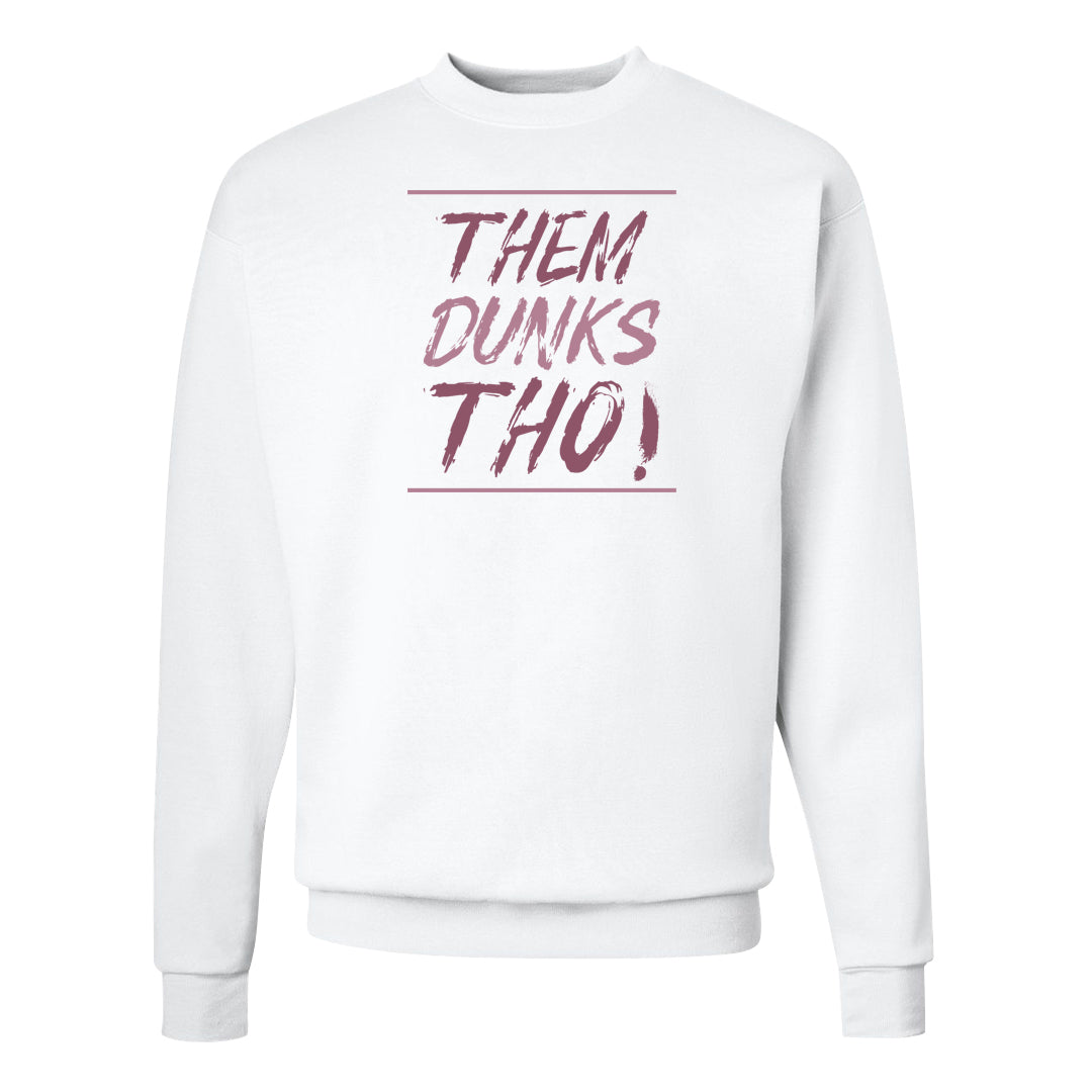 Teddy Bear Pink Low Dunks Crewneck Sweatshirt | Them Dunks Tho, White