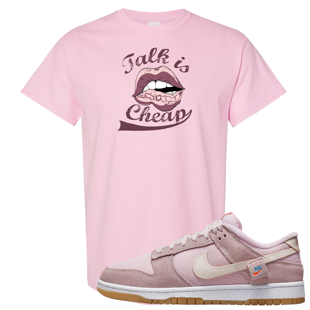 Teddy Bear Pink Low Dunks T Shirt | Talk Lips, Light Pink