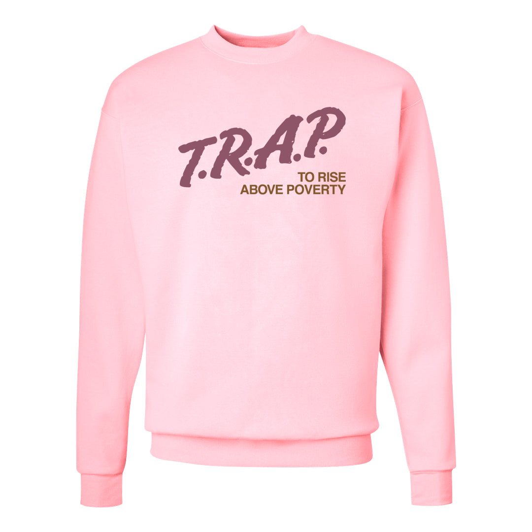 Teddy Bear Pink Low Dunks Crewneck Sweatshirt | Trap To Rise Above Poverty, Light Pink