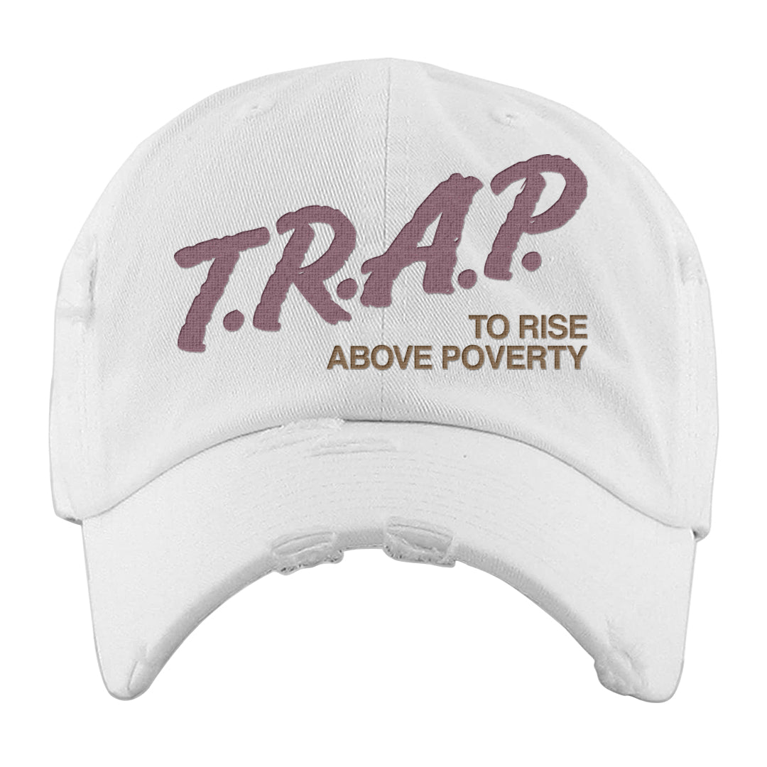Teddy Bear Pink Low Dunks Distressed Dad Hat | Trap To Rise Above Poverty, White