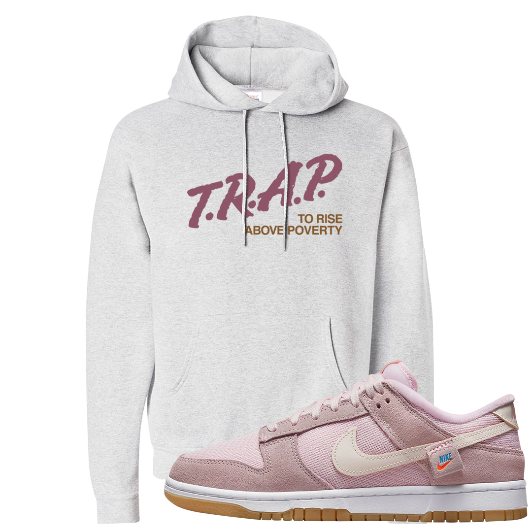 Teddy Bear Pink Low Dunks Hoodie | Trap To Rise Above Poverty, Ash