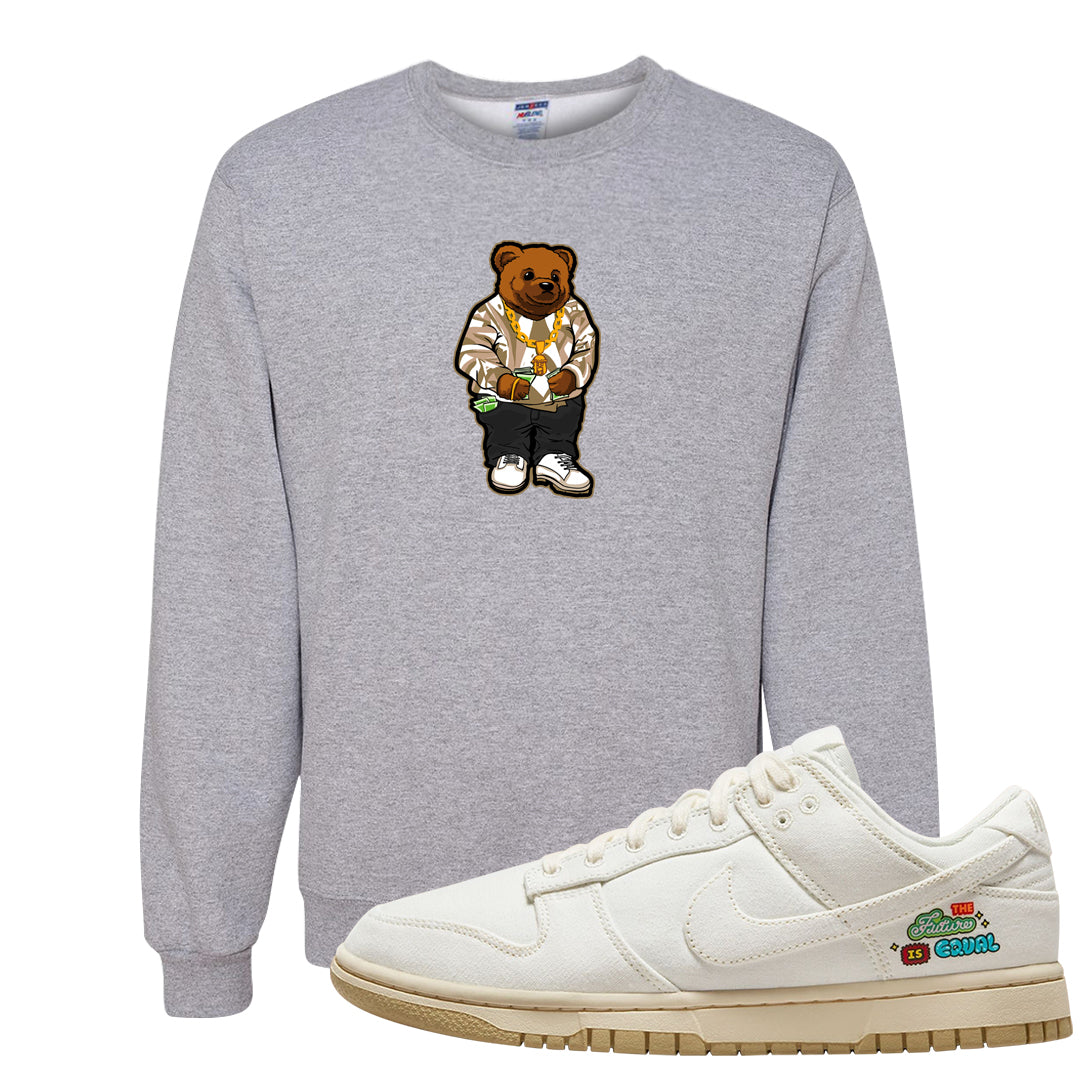 Future Is Equal Low Dunks Crewneck Sweatshirt | Sweater Bear, Ash