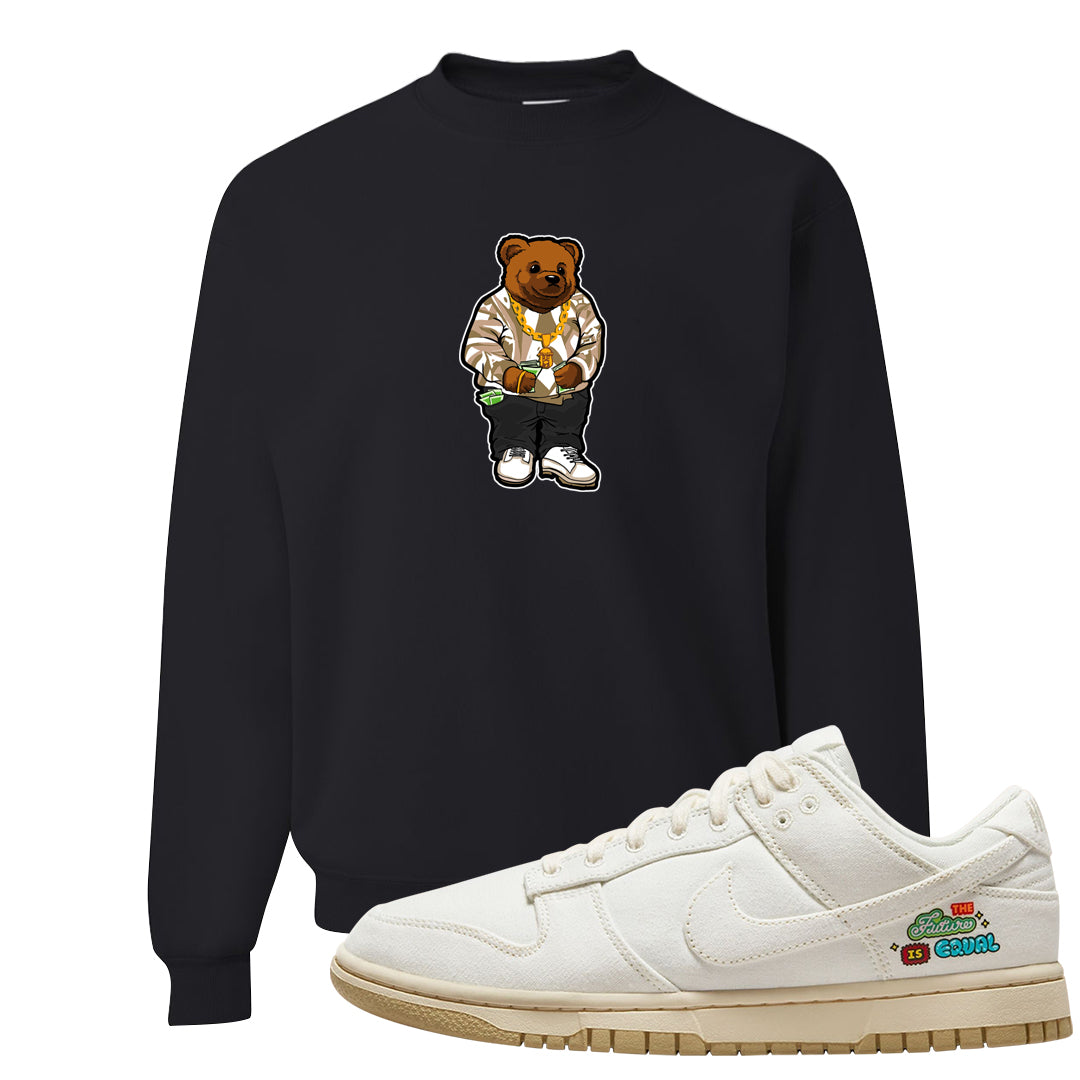 Future Is Equal Low Dunks Crewneck Sweatshirt | Sweater Bear, Black