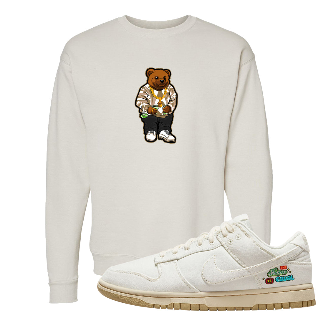 Future Is Equal Low Dunks Crewneck Sweatshirt | Sweater Bear, Sand