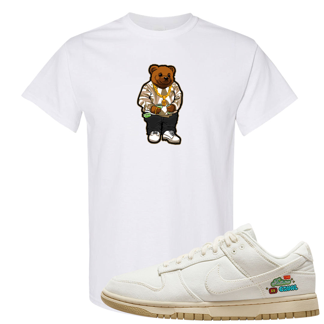 Future Is Equal Low Dunks T Shirt | Sweater Bear, White