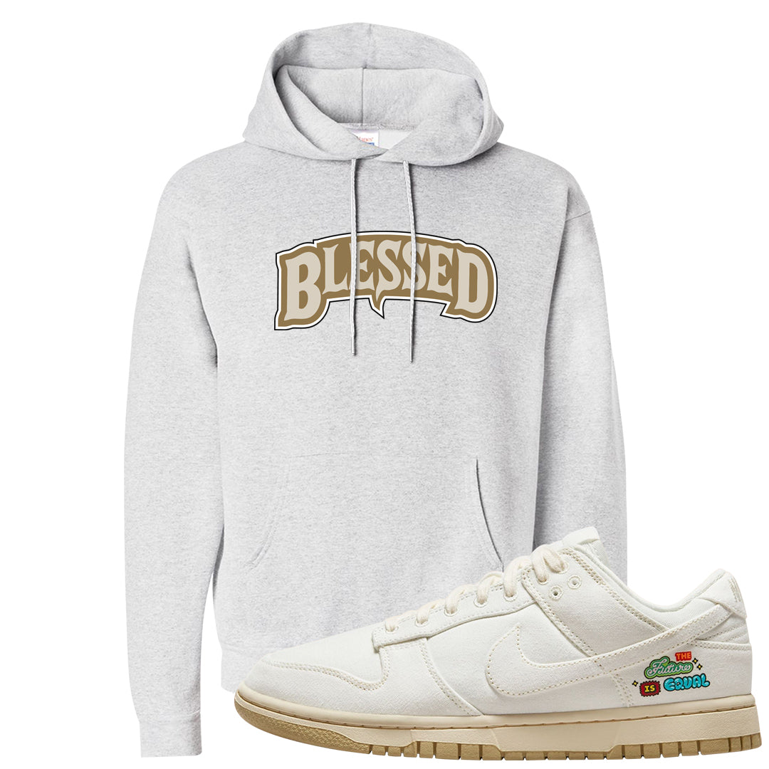 Future Is Equal Low Dunks Hoodie | Blessed Arch, Ash